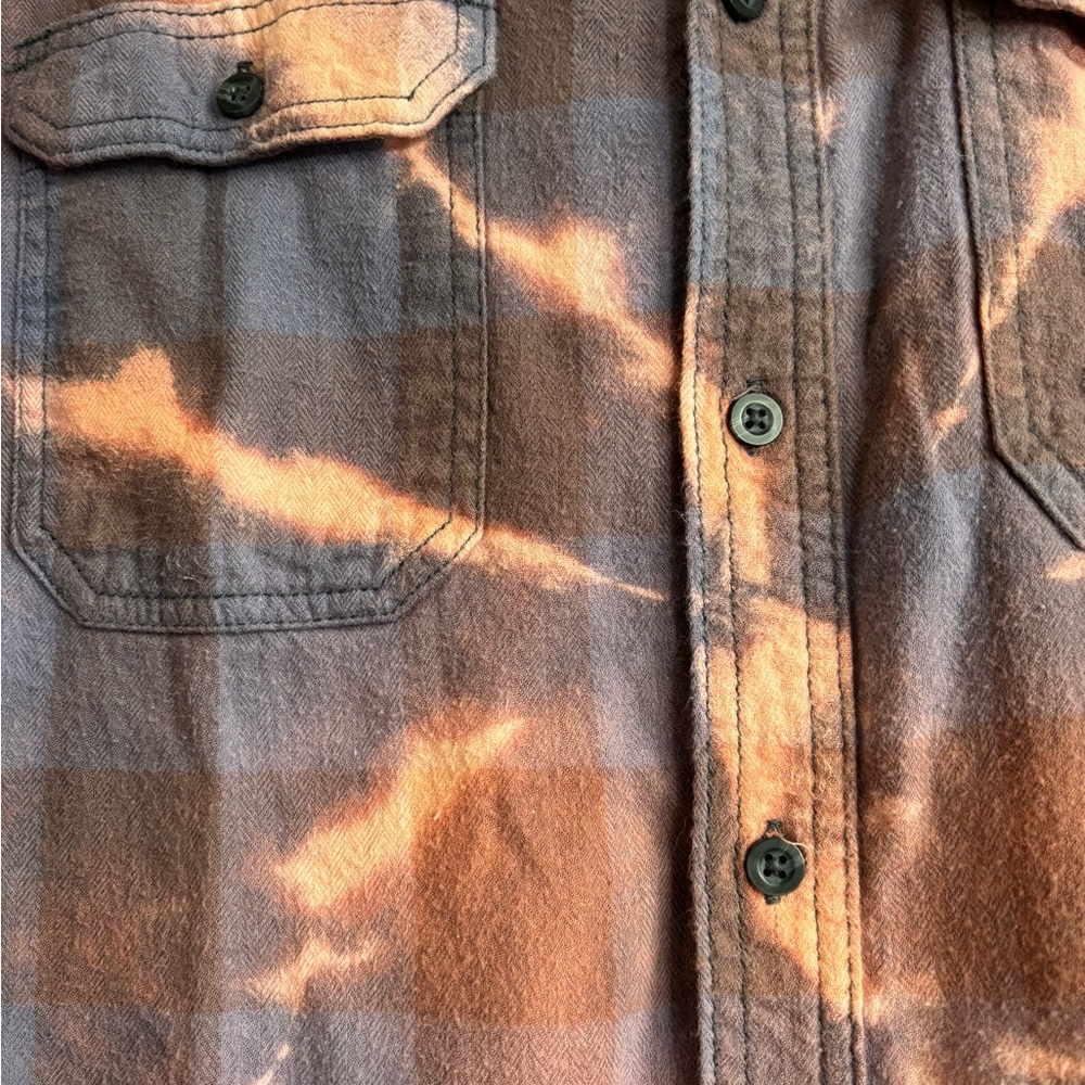 Tie-Dye Plaid Button-Up Shirt - Picture 4 of 5
